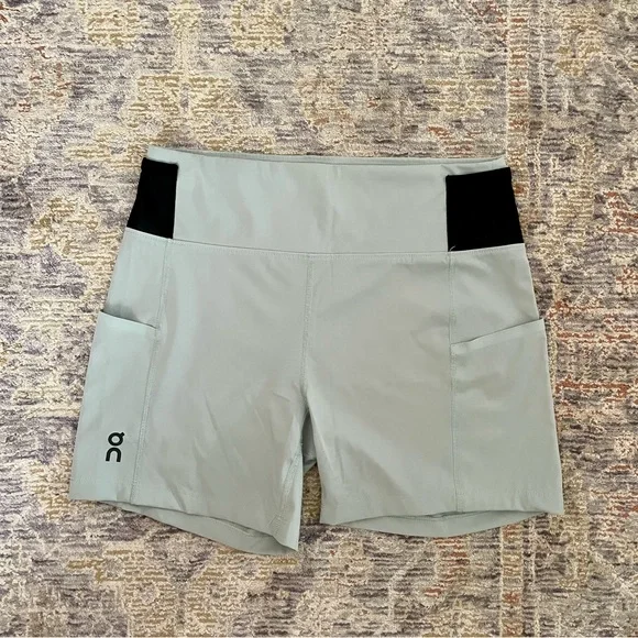 On Running Women's Mint and Black Sprinter Bike Shorts - Picture 3 of 6
